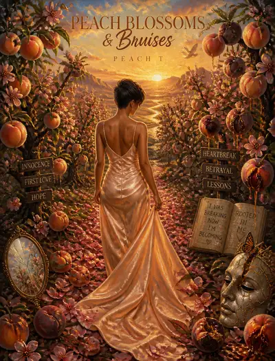 Figurative Oil Painting Album Cover with Surreal Symbolism