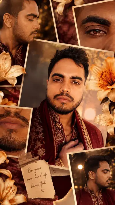 Warm-Toned Layered Photo Collage Prompt