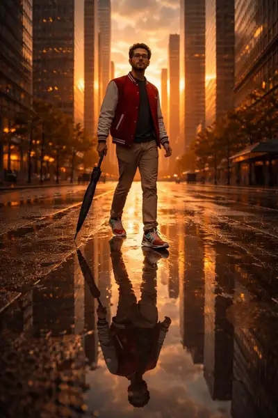 Cinematic Rainy Portrait Prompt