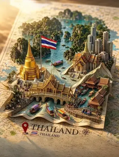 3D pop-up travel map diorama poster