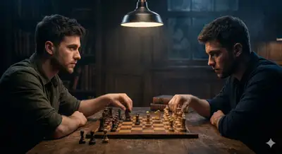 Cinematic Chess Duality Scene