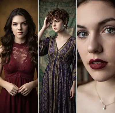 Triptych Portrait of a Young Woman