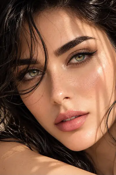 Retrato de campaña de belleza de lujo con identidad de referencia