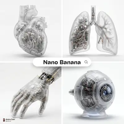 Biomechanical translucent organ with hidden brand logo