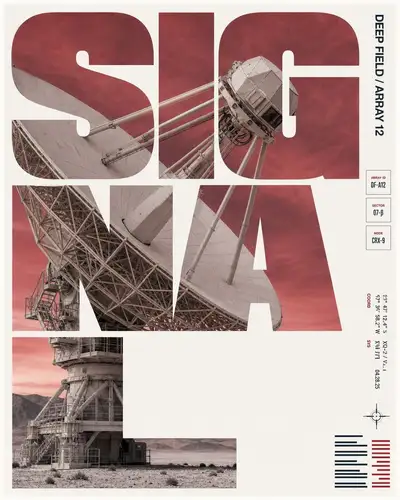 タイポグラフィックポスター、埋め込み写真付き