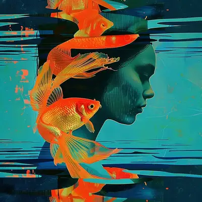 Orange/Teal Double Exposure SREF Prompt