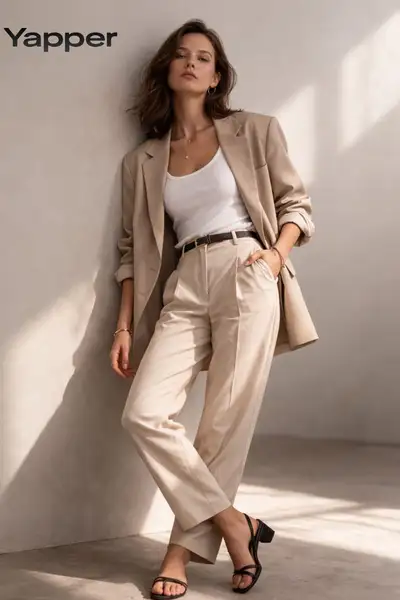 Portrait de studio de mode minimaliste d'une femme