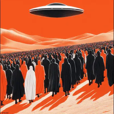 Alien God Arrival in Desert