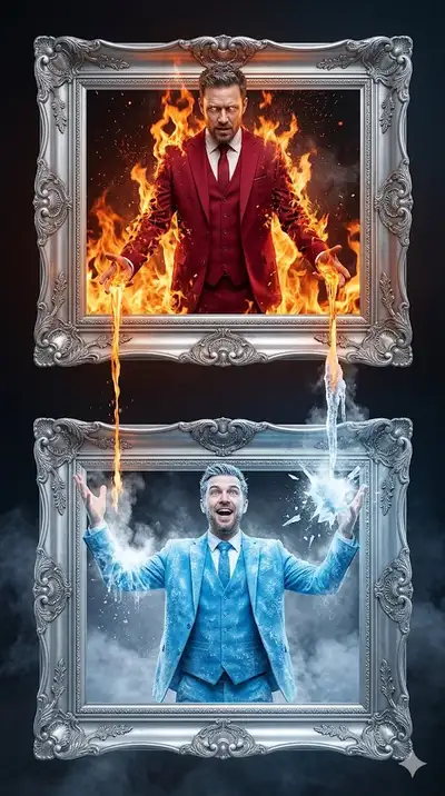 Fire Meets Ice Cinematic Portrait