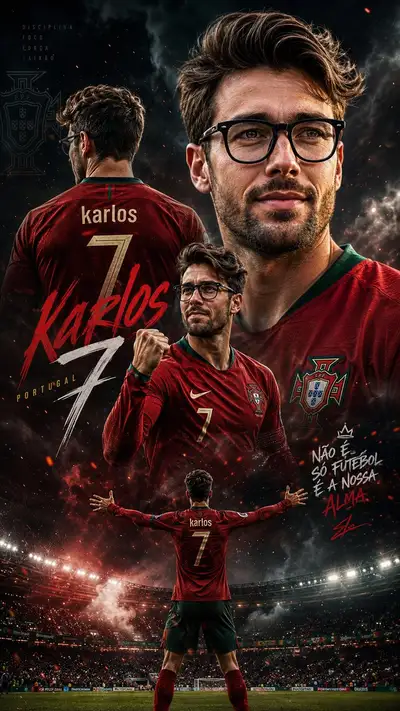 Cinematic Football Poster with Player Portrait