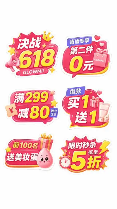 Chinese six-panel promotional hand-held signage set