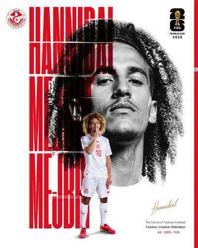 Football star editorial poster with layered typography
