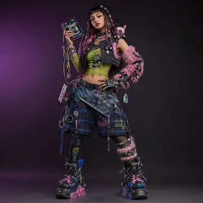 Mika Static: Y2Kストリートファッションキャラクターデザイン