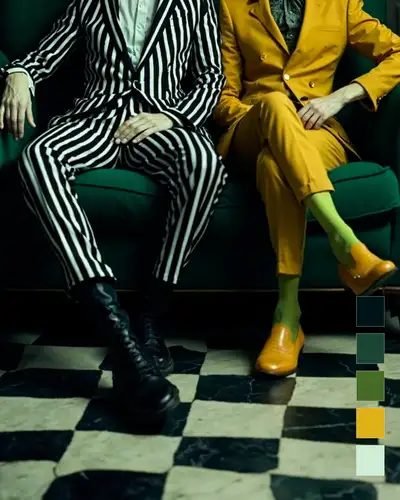 Gothic Surreal Couch Scene with Two Characters