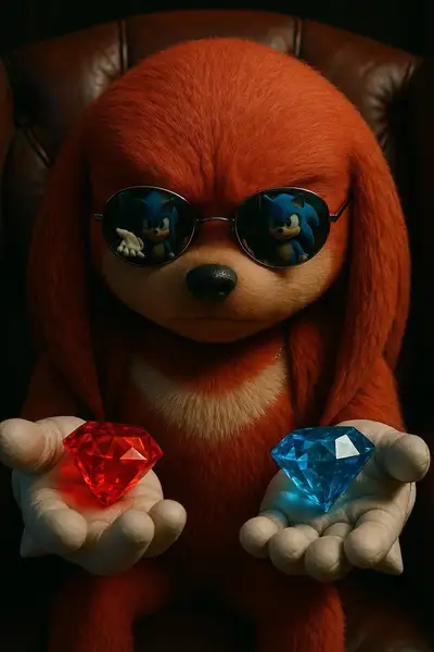 Knuckles Red or Blue Choice Movie Frame