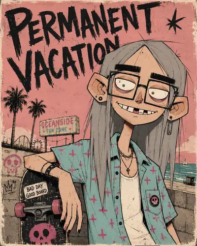 Ilustração de Personagem Alternativa Bidimensional