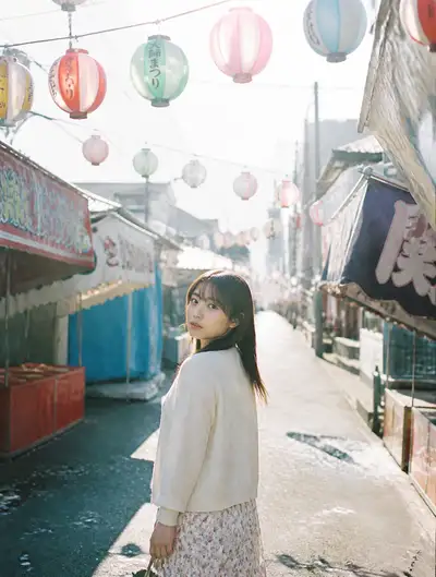 Retrato callejero espontáneo de una mañana de festival japonés