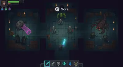 Dungeon fight scene for Sora