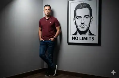 Ultra-Realistic Full-Body Portrait of a Man in Minimalist Room