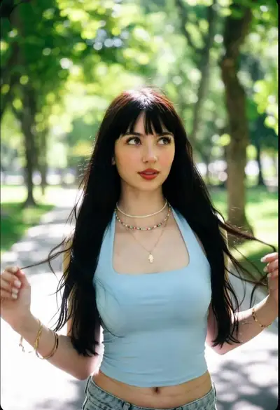 Sun-Drenched Park Portrait of a Young Woman