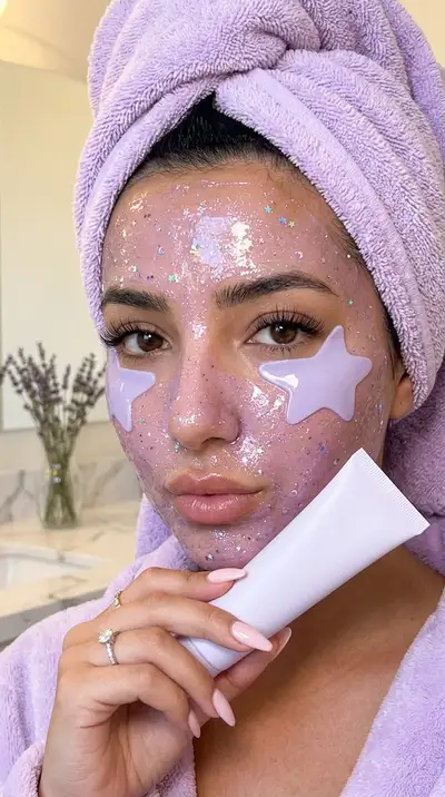 Luxury Lavender Skincare Selfie Closeup