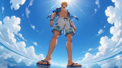 超広角の虫の目線アニメキャラクター接近ショット
