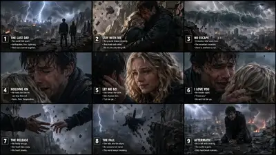 Apocalyptic Romance Storyboard Infographic Prompt