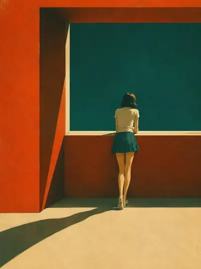 Pôster de ilustração cinematográfica retrô modernista