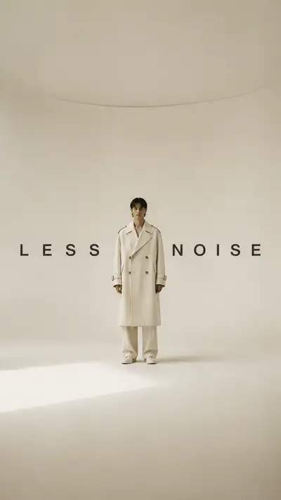 Ivory trench coat luxury fashion campaign portrait