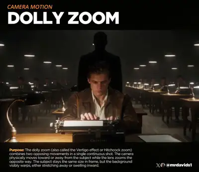 Dolly Zoom Camera Motion Prompt for AI Video