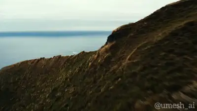 Cinematic Ocean Cliff Aerial Shot