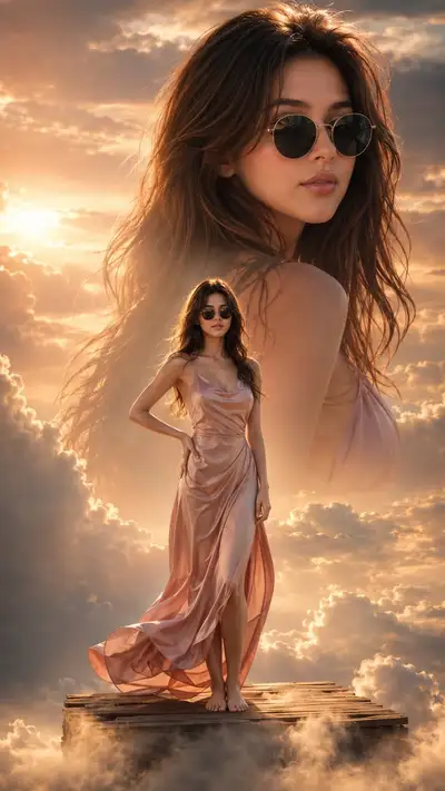 Golden Hour Dreamscape Fashion Portrait
