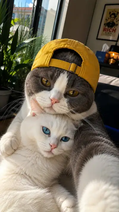 Ultra Photorealistic Cat Selfie Portrait
