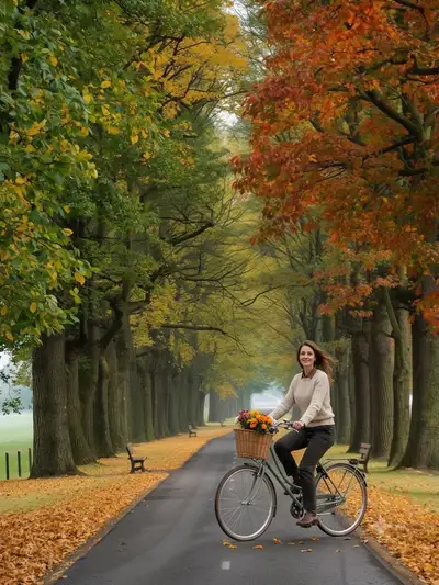 Autumn Cyclist Photorealistic Portrait