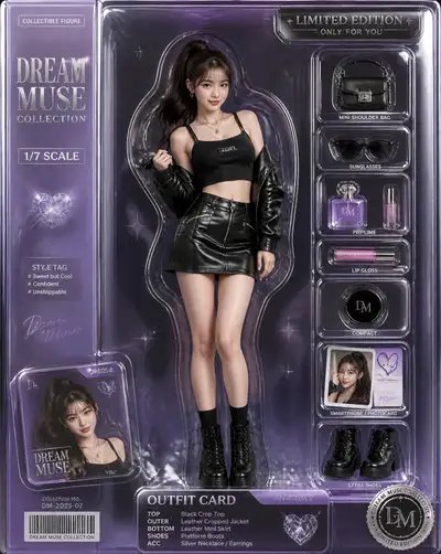 Sweet and cool collectible figure packaging box design