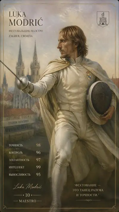 Luka Modric fencer maestro collectible card