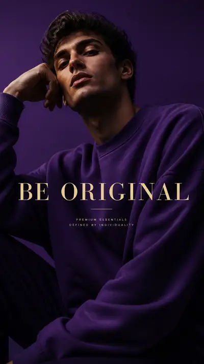 Royal Purple Oversized Sweatshirt Menswear Campaign