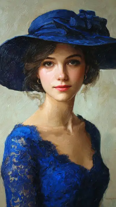 Classical Oil Painting Portrait of Elegant Woman