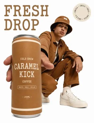 Forced Perspective Beverage Can Street Style Ad