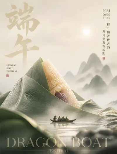 Chinese festival brand poster template with editable placeholders