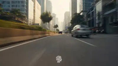 Hyper-realistic speed sequence on Jakarta boulevard