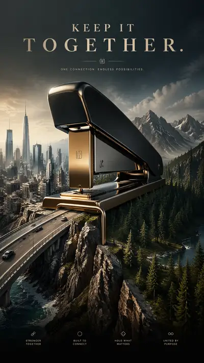 Visual metaphor stapler advertisement poster
