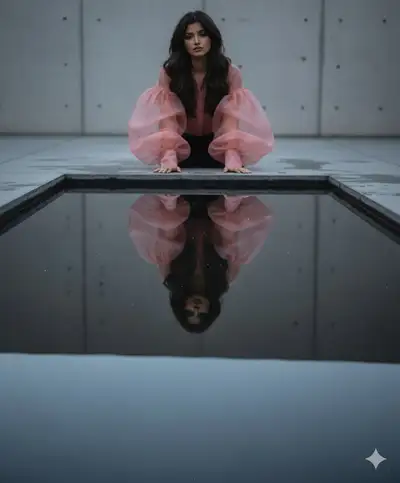 Cinematic Reflection Pool Portrait