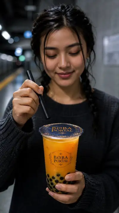 Cinematic Boba Tea Product Photo Prompt
