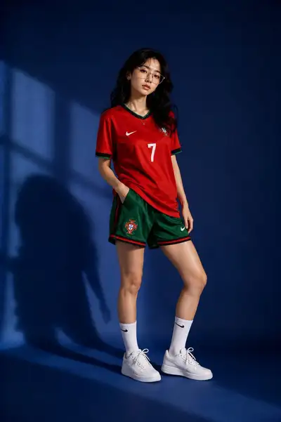 FIFA-WM-Modeeditorial-Porträt eines Portugal-Fans