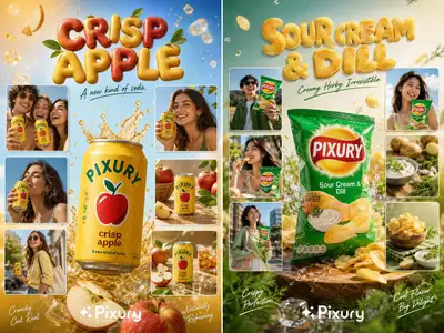 Modelo de pôster publicitário de colagem de bebidas premium
