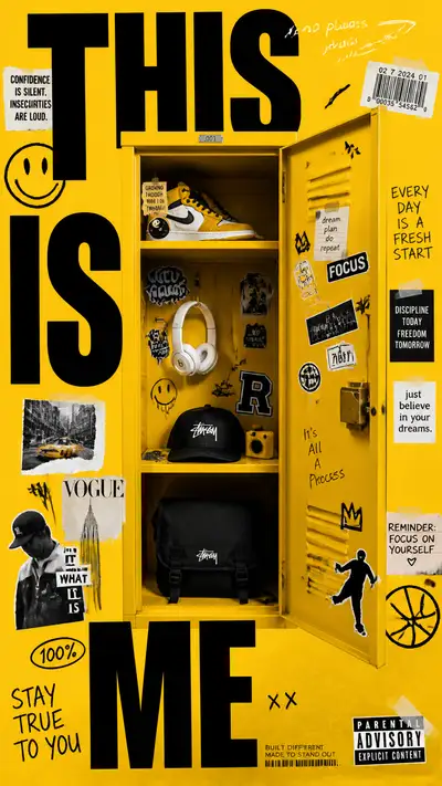 Streetwear-Spind-Selbstporträt-Werbeposter