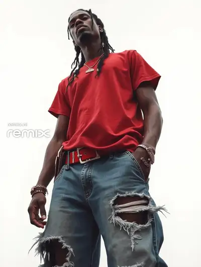 Editorial Low-Angle Realistic Oil Painting of Skater Man