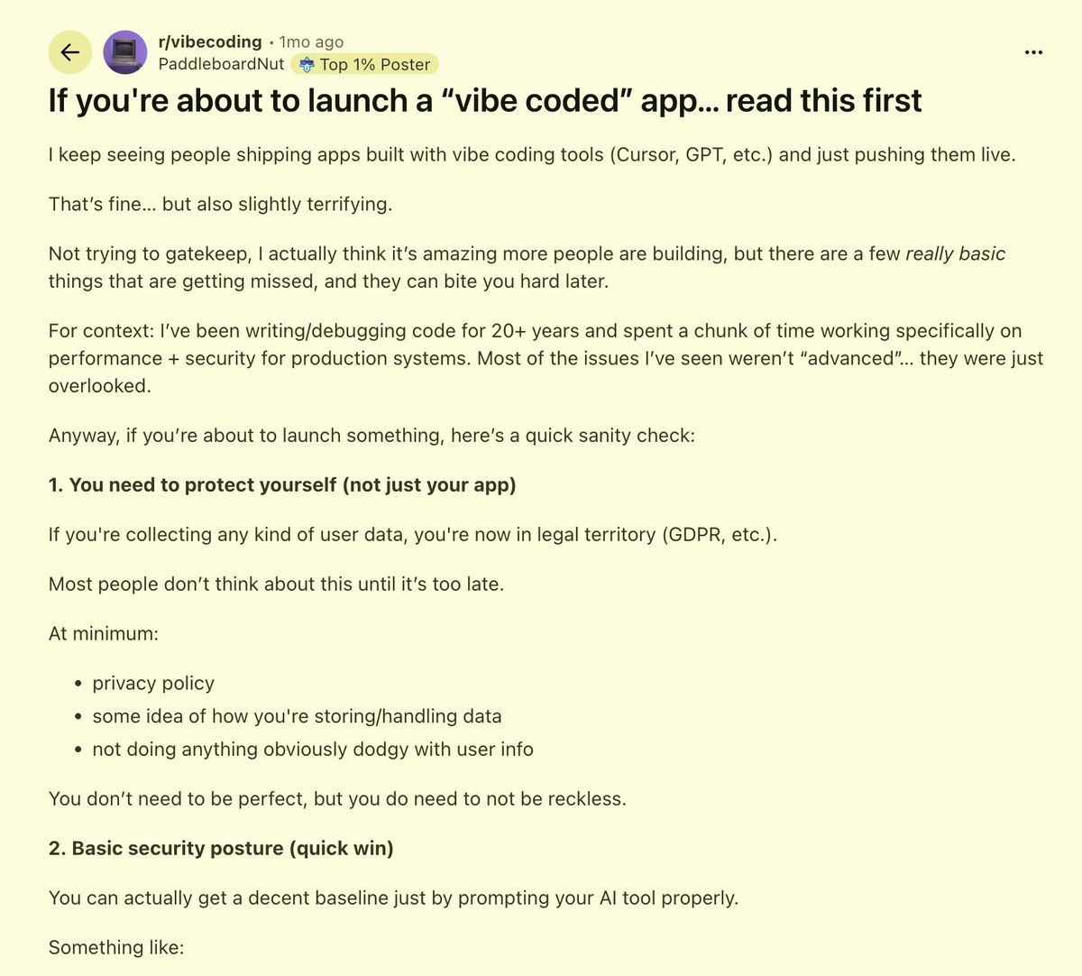 Pre-launch security review for your vibe-coded app