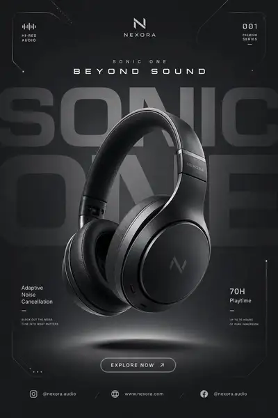 Modern tech product promotional poster template